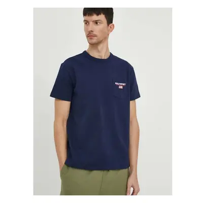 Bavlněné tričko Polo Ralph Lauren tmavomodrá barva, s aplikací, 90508638