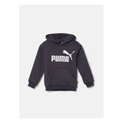 Dětská mikina Puma šedá barva, s kapucí, s potiskem 95880821