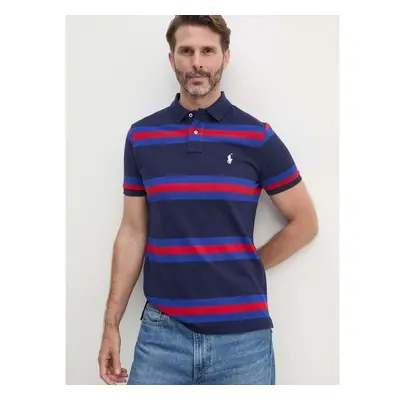 Bavlněné polo tričko Polo Ralph Lauren tmavomodrá barva, 710951896 95882764