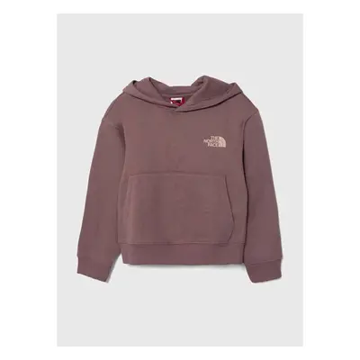 Dětská mikina The North Face G VERTICAL LINE HOODIE fialová barva, s 85754296