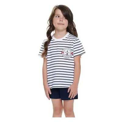 DN Nightwear Dětské pyžamo Marine bílé s pruhy 89933462