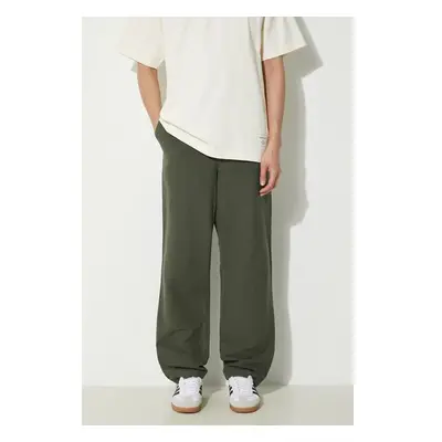 Kalhoty s příměsí lnu Norse Projects Ezra Relaxed Cotton Linen zelená 91629365