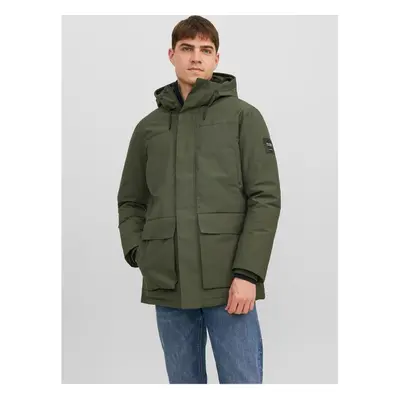 Khaki pánská zimní parka Jack & Jones Rob - Pánské 91327630