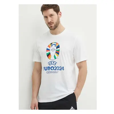 Tričko adidas Performance Euro 2024 béžová barva, s potiskem, IT9290 92008410