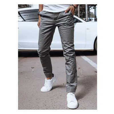 Dstreet Fantastické šedé pánské jogger kalhoty 92698076