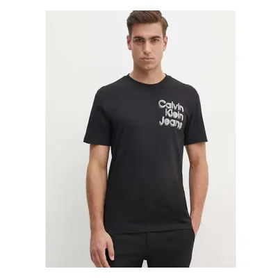 Bavlněné tričko Calvin Klein Jeans černá barva, potiskem, J30J325680 94933855