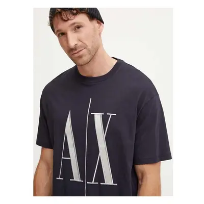 Bavlněné tričko Armani Exchange tmavomodrá barva, s aplikací, 8NZTPQ 95241864