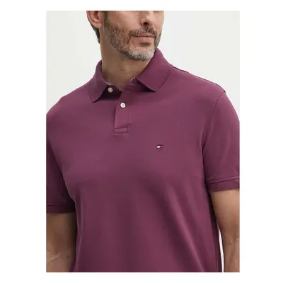 Polo tričko Tommy Hilfiger fialová barva 94381300