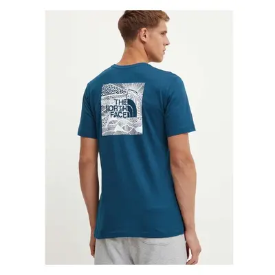 Bavlněné tričko The North Face S/S Redbox Celebration Tee tyrkysová 95326116