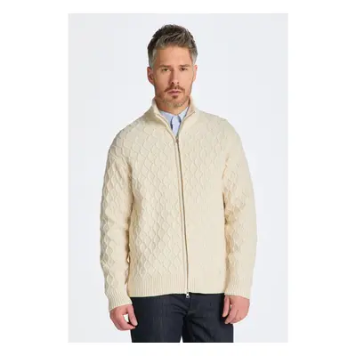 SVETR GANT CABLE ZIP CARDIGAN CREAM 85386199