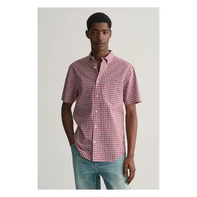 KOŠILE GANT REG POPLIN MICROCHECK SS SHIRT RUBY RED 90826136