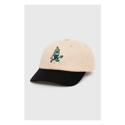 Bavlněná baseballová čepice ICECREAM Team EU Skate Cone Dad Cap béžová 90915180