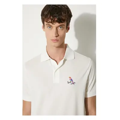 Bavlněné polo tričko Paul Smith béžová barva, s aplikací, M1R-698P 94505946