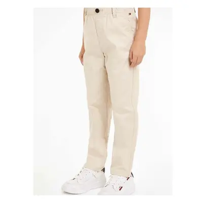 Dětské kalhoty Tommy Hilfiger SKATER CHINO PANT béžová barva, hladké, 95061303