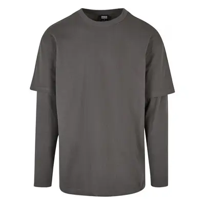 URBAN CLASSICS Oversized Shaped Double Layer LS Tee - darkshadow 84155716