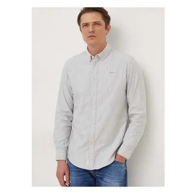 Košile Pepe Jeans PAT zelená barva, regular, s límečkem button-down, 87971845