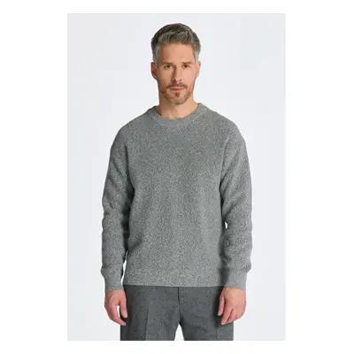 SVETR GANT TWISTED YARN C-NECK DARK GREY MELANGE 84606483