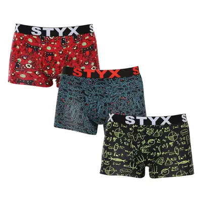 3PACK pánské boxerky Styx art sportovní guma vícebarevné (3G12612) 89811574