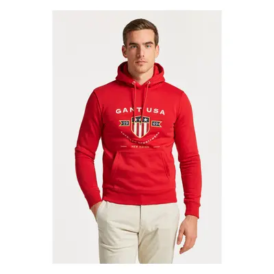 MIKINA GANT D1. BANNER SHIELD HOODIE RUBY RED 75576894