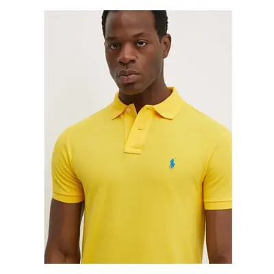 Bavlněné polo tričko Polo Ralph Lauren žlutá barva, 710795080 92319241