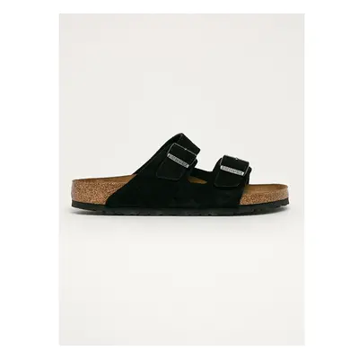 Semišové pantofle Birkenstock Arizona pánské, černá barva 58216143