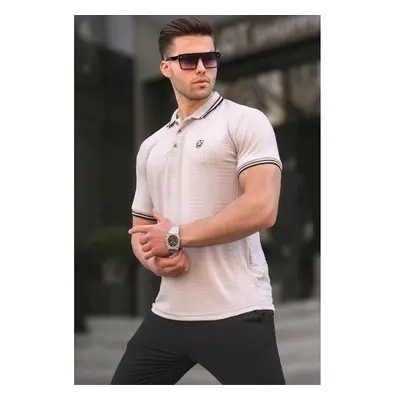 Madmext Dyed Gray Basic Regular Fit Mens Polo Neck T-Shirt 6100 90444568