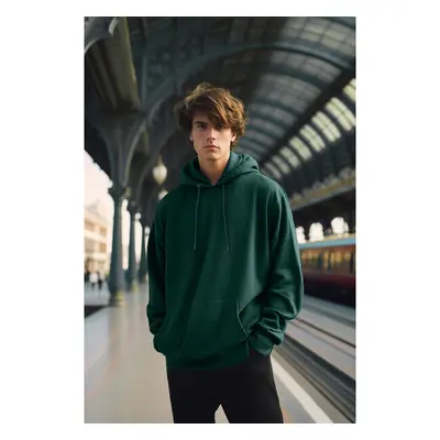 Trendyol Green Oversize/Wide Cut Hooded Fleece Inside/Warm Sweatshirt 91263619