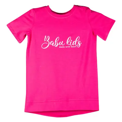 Babu Dívčí fuchsia prodloužené tričko s krátkým rukávem 78621483