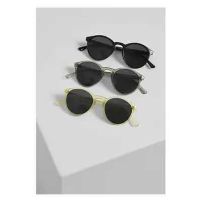 URBAN CLASSICS Sunglasses Cypress 3-Pack - black/lightgrey/yellow 60178866