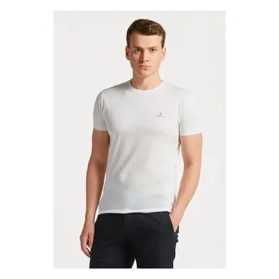 TRIČKO GANT SLIM MERCERIZED SS T-SHIRT WHITE 76936397