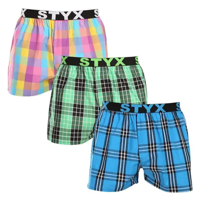 3PACK pánské trenky Styx sportovní guma vícebarevné (3B102830) 90516190