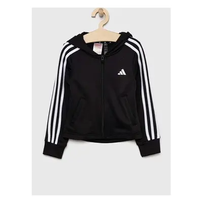 Dětská mikina adidas černá barva, s kapucí, s aplikací 76554957