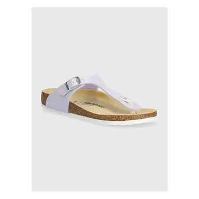 Dětské žabky Birkenstock Gizeh K BF Shiny Lizard fialová barva 91049130