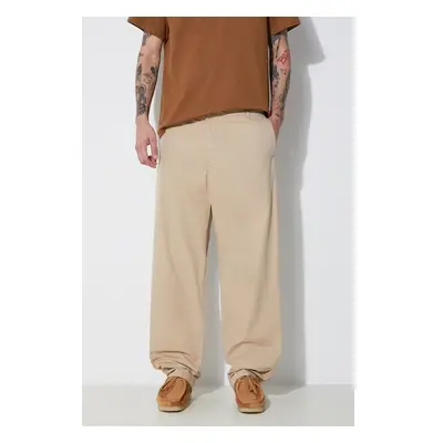 Bavlněné kalhoty Carhartt WIP Calder Pant béžová barva, ve střihu 95192757