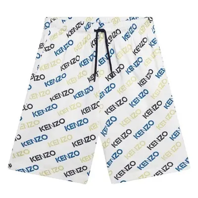 Dětské bavlněné šortky Kenzo Kids bílá barva 87923342