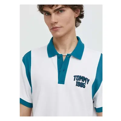 Bavlněné polo tričko Tommy Jeans bílá barva, DM0DM18919 91408170