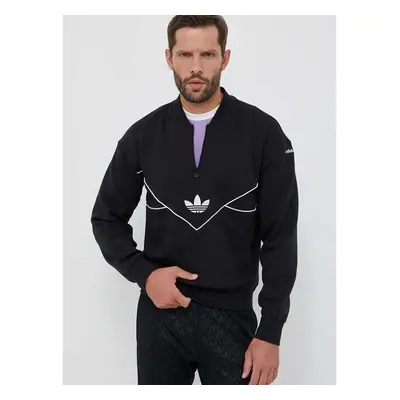 Mikina adidas Originals pánská, černá barva, aplikací, HR5339 82837197