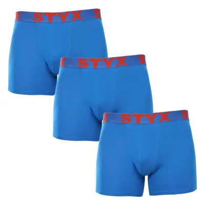 3PACK pánské boxerky Styx long sportovní guma modré (3U1167) 88665693