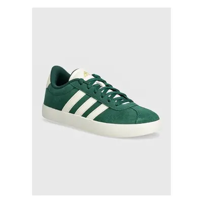 Dětské semišové sneakers boty adidas VL COURT 3.0 zelená barva, ID6309 94358923