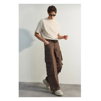 Trendyol Limited Edition Brown Premium Pocket Baggy Cargo Pants 91235294