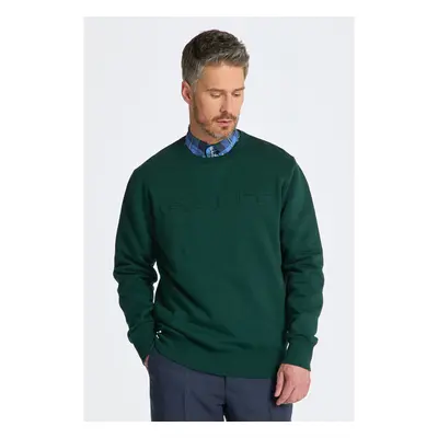 MIKINA GANT EMBOSSED SWEAT C-NECK TARTAN GREEN 84682267