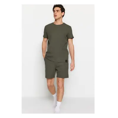 Trendyol Khaki Regular Fit Krátká Pyžama Sada 91315528