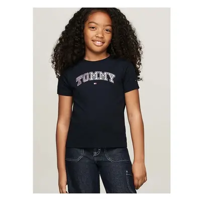 Dětské bavlněné tričko Tommy Hilfiger tmavomodrá barva, KG0KG08064 95223751