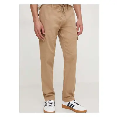 Kalhoty Pepe Jeans GYMDIGO CARGO PANT pánské, béžová barva, přiléhavé, 90166289