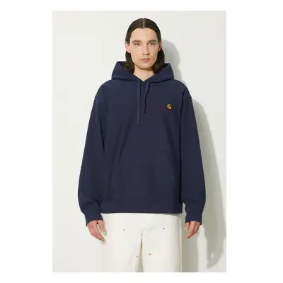 Mikina Carhartt WIP Hooded American Script Sweat pánská, tmavomodrá 95192849