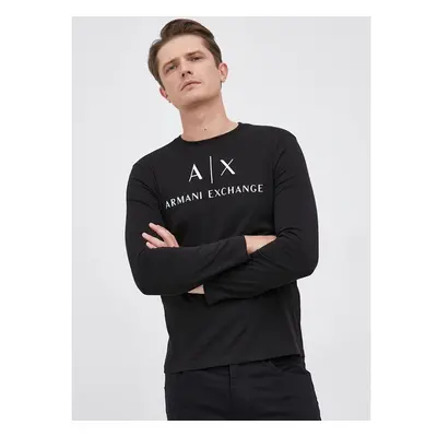 Tričko s dlouhým rukávem Armani Exchange pánské, černá barva, s 63866409