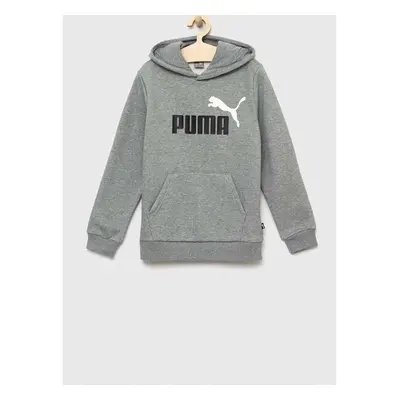 Dětská mikina Puma ESS+ 2 Col Big Logo Hoodie FL B šedá barva, s 83061955