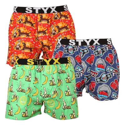 3PACK pánské trenky Styx art sportovní guma vícebarevné (3B13946) 85275478