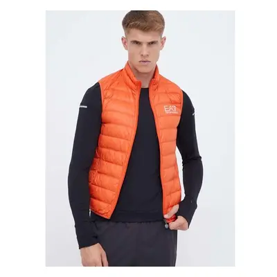 Péřová vesta EA7 Emporio Armani oranžová barva 85281456