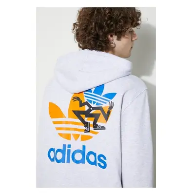 Bavlněná mikina adidas Originals pánská, šedá barva, s kapucí, s 90397944